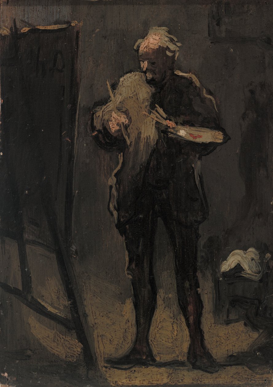 O pintor na frente de sua pintura de Honoré Daumier