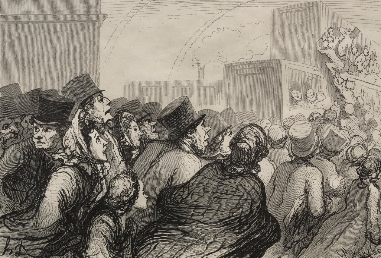 A estrada de ferro: a excursão de domingo de Honoré Daumier
