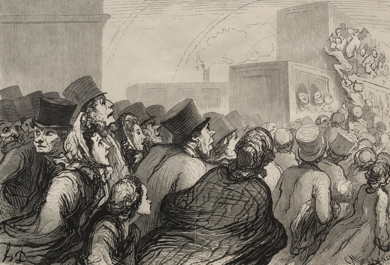 A estrada de ferro: a excursão de domingo. de Honoré Daumier