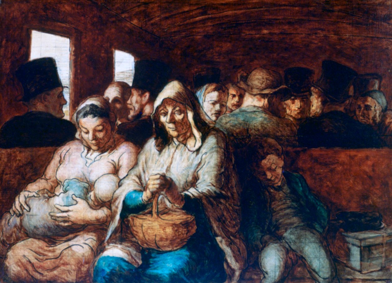O transporte de terceira classe, c1863-1865 de Honoré Daumier