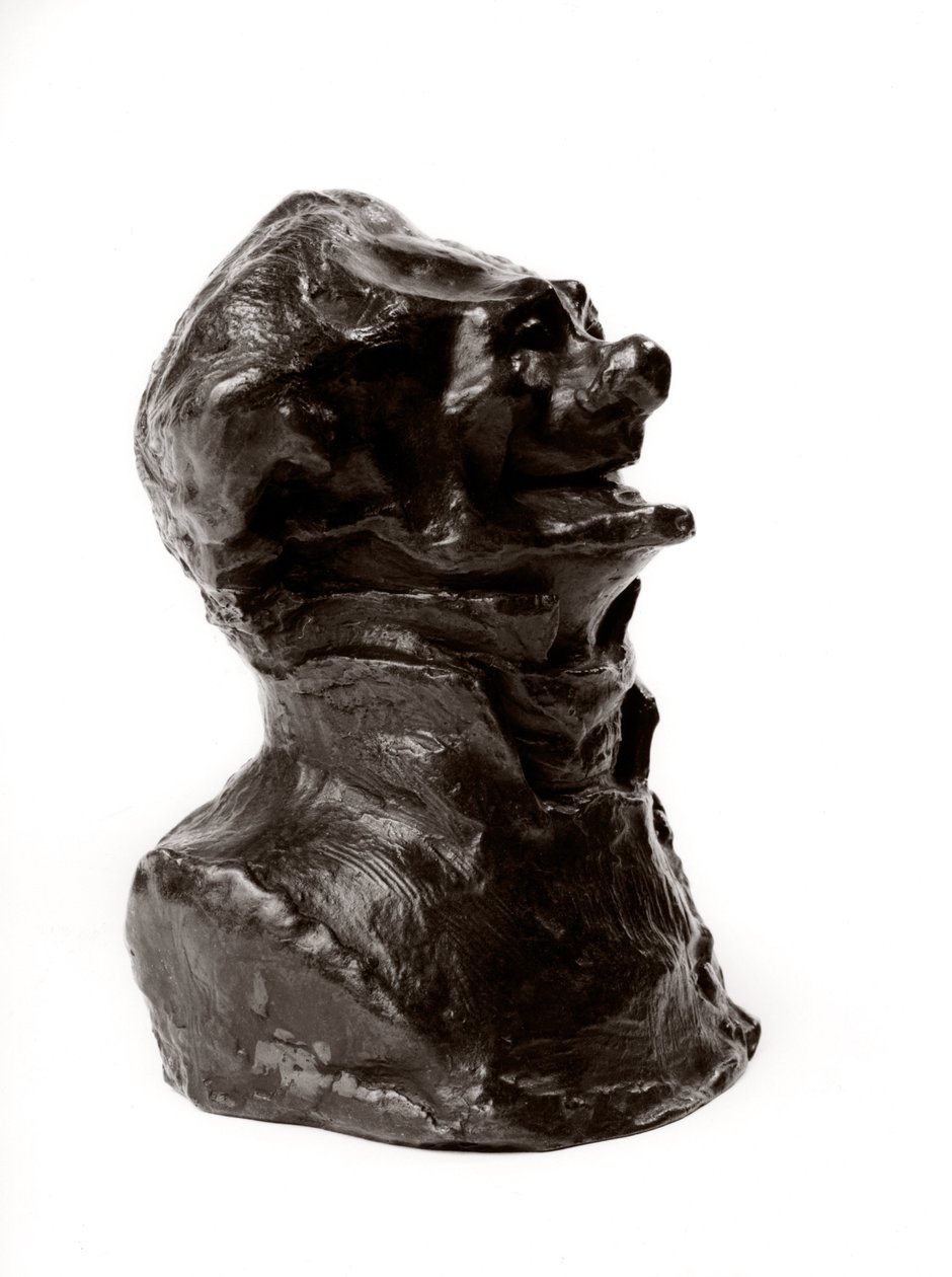 Os bustos carregados das "Celebridades do Meio Direito" "Caricatura de Charles Philipon (Philippon), diretor da "Caricatura" e do "Charivari". Jornalista. The laughter edente". Escultura de Honore Daumier (1808-1879) Século XIX Dim i de Honoré Daumier