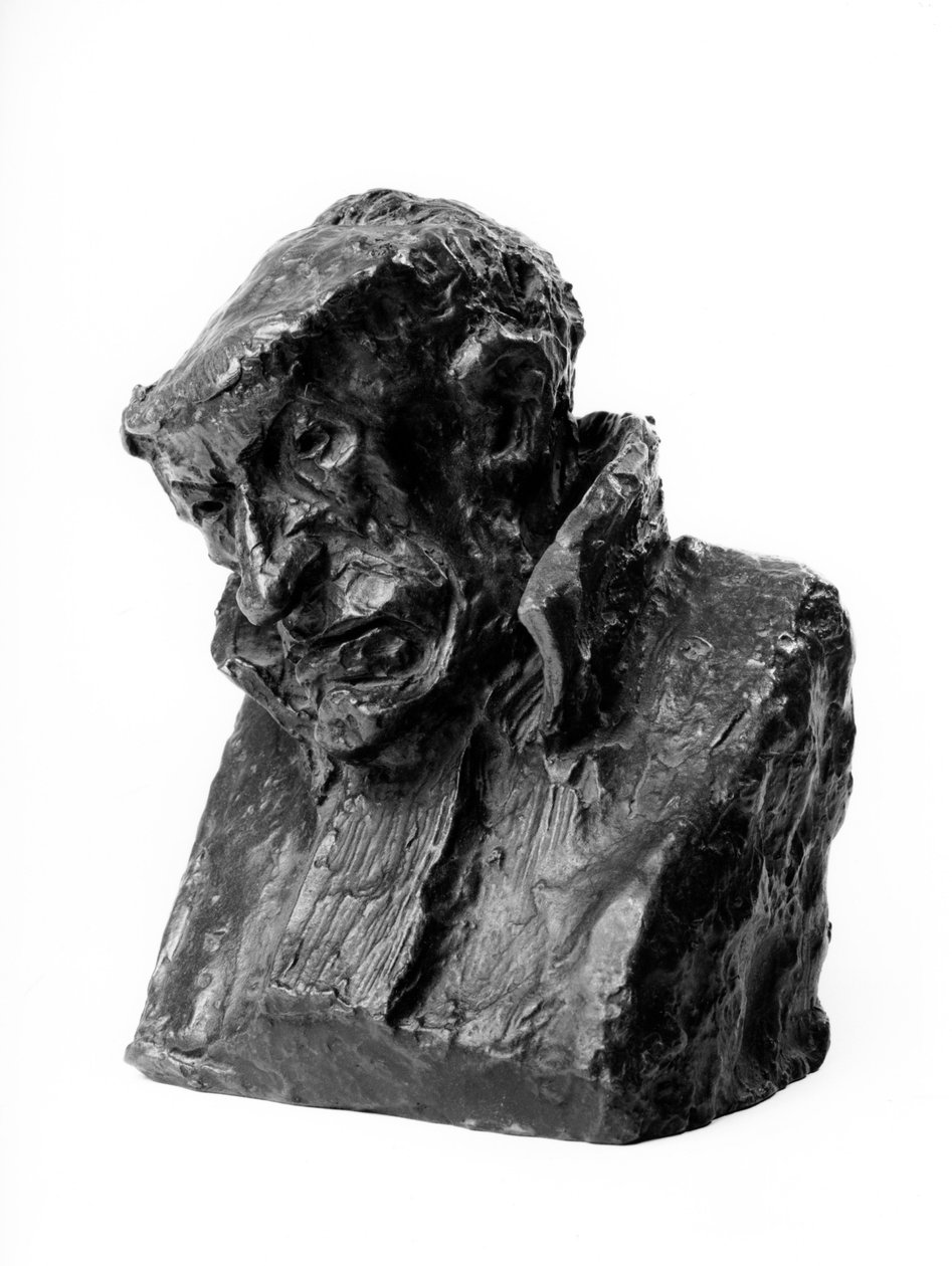 Os bustos do "Celebridades do Meio Direito" "Caricatura de Joachim Gaudry (1790-1865), magistrado. Triste até à morte". Escultura de Honore Daumier (1808-1879) do século XIX. Inv L 48,26 Dim em cm H 16 x L 1 Musee des Beaux Arts, Palais Longchamp de Honoré Daumier