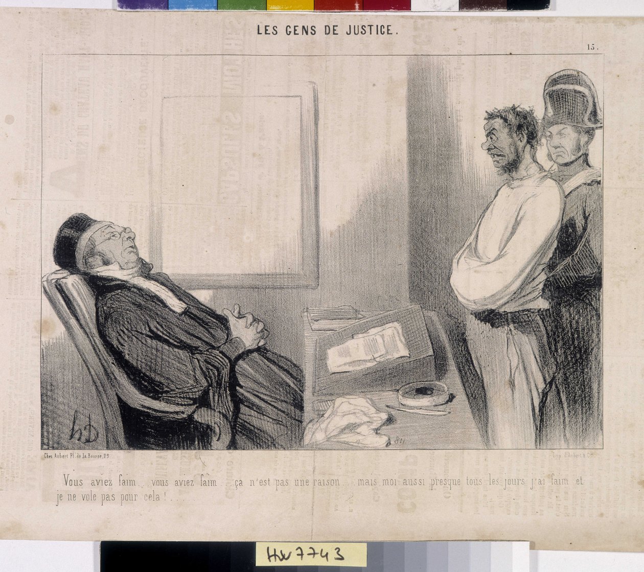 O povo da justiça. Cartoon de Honore Daumier (1808-1879), 37,5x28. Extraído do jornal Le" Charivari", Musee des Beaux Arts, Palais Longchamp, Marselha. de Honoré Daumier