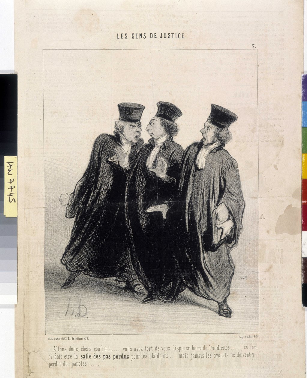 O povo da justiça. Cartoon de Honore Daumier (1808-1879), 37,5x28. Extracto do jornal Le" Charivari", Musee des Beaux Arts, Palais Longchamp, Marselha. de Honoré Daumier