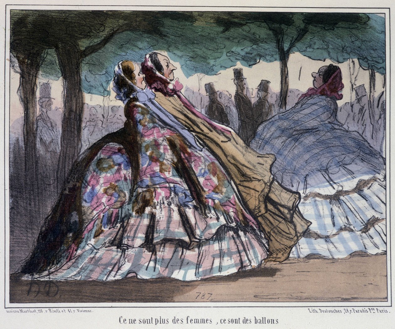 Eles não são mulheres, são balões - por Daumier de Honoré Daumier