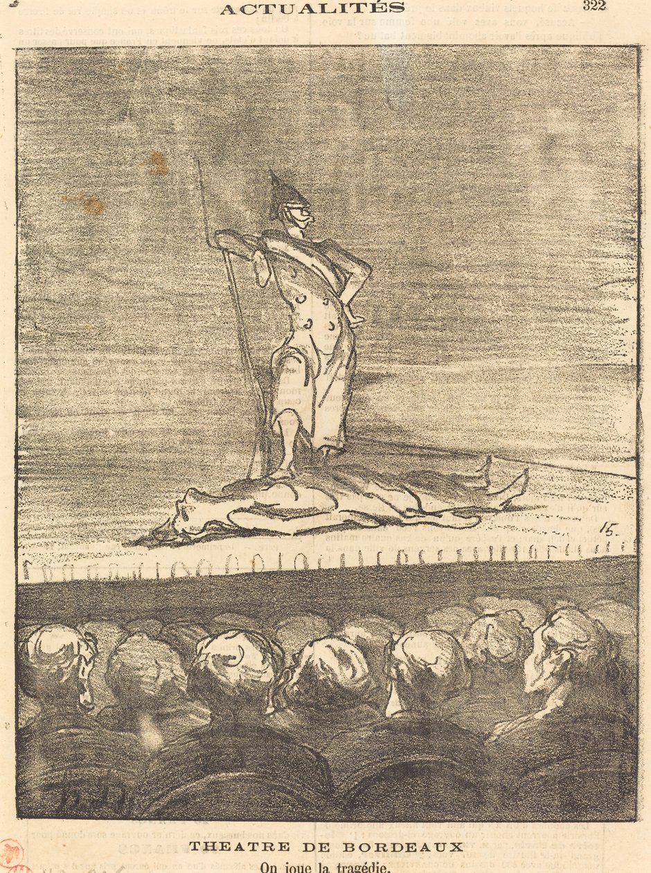Théâtre de Bordeaux - on joue la tragédie de Honoré Daumier