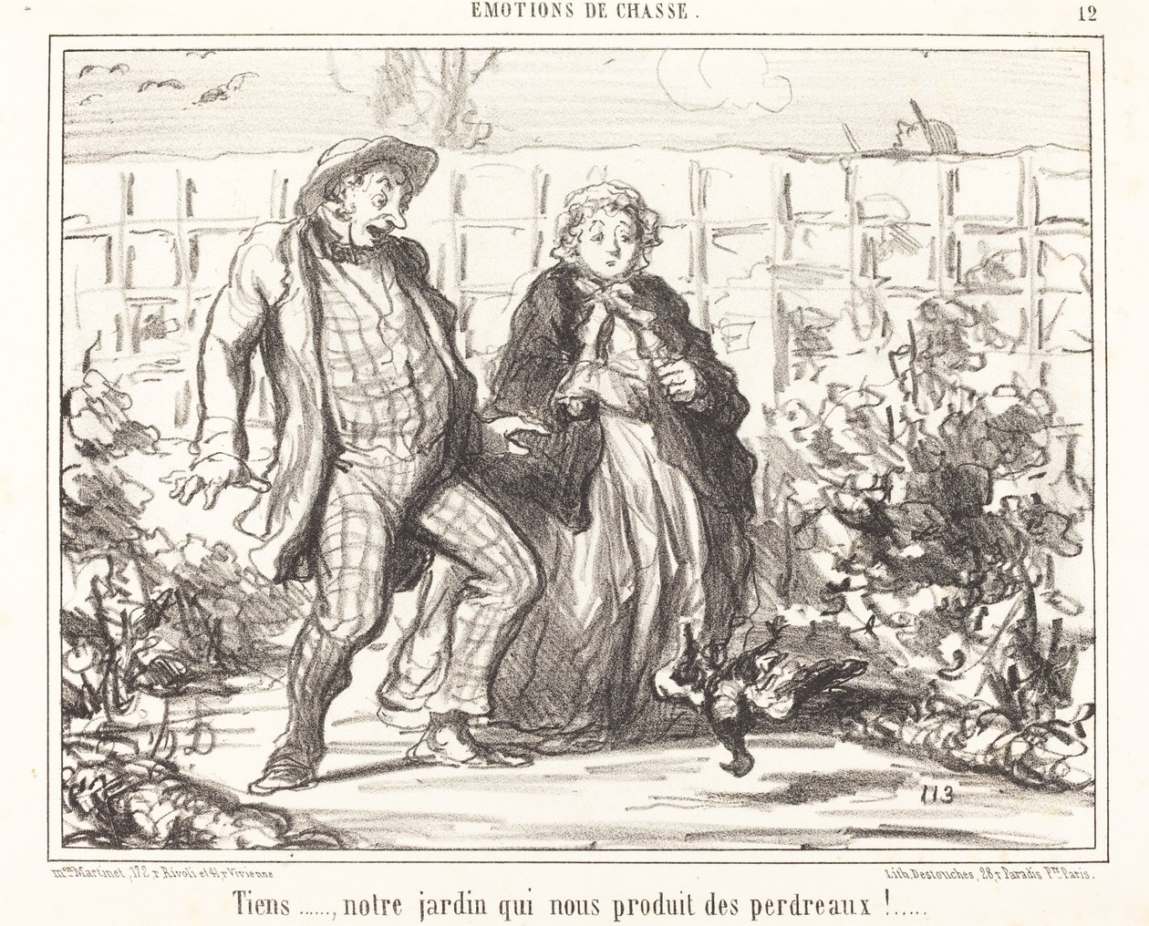 Aqui... a nossa horta... produz perdizes!... de Honoré Daumier