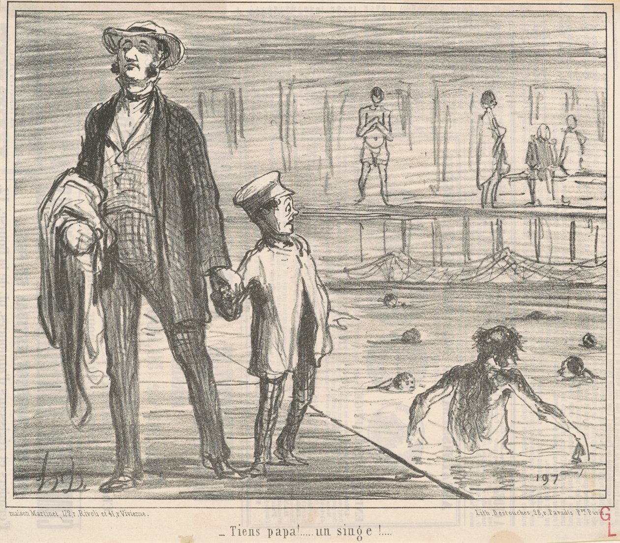 Tiens papa! ... un singe! ... de Honoré Daumier
