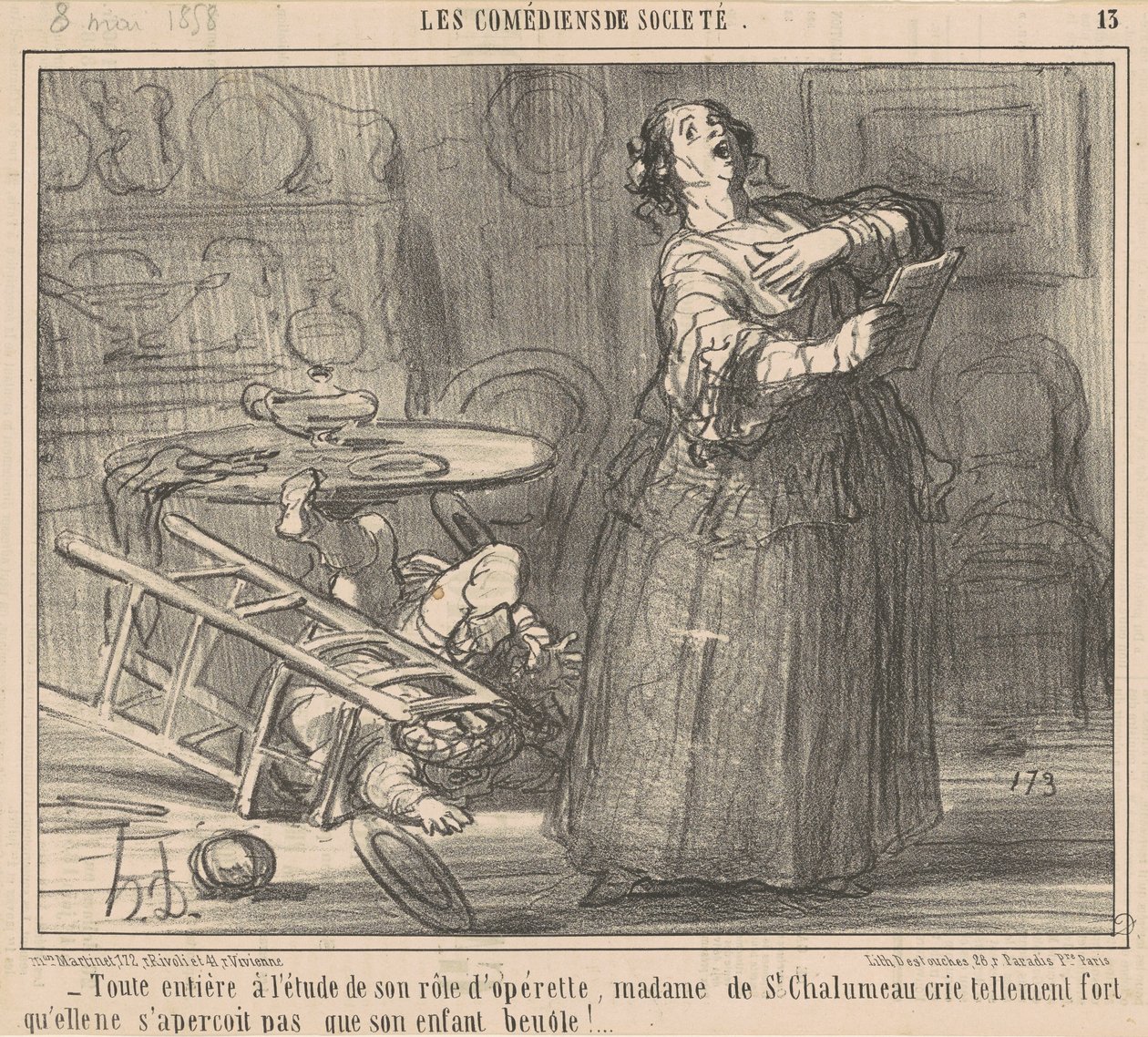 Estudando completamente seu papel... de Honoré Daumier