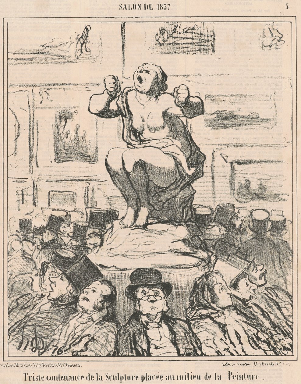 Triste semblante da escultura... de Honoré Daumier