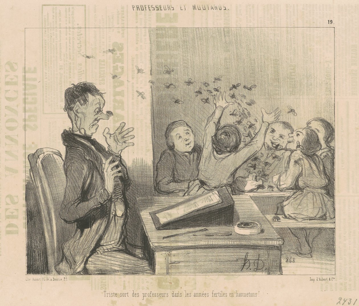 Triste destino dos professores... de Honoré Daumier