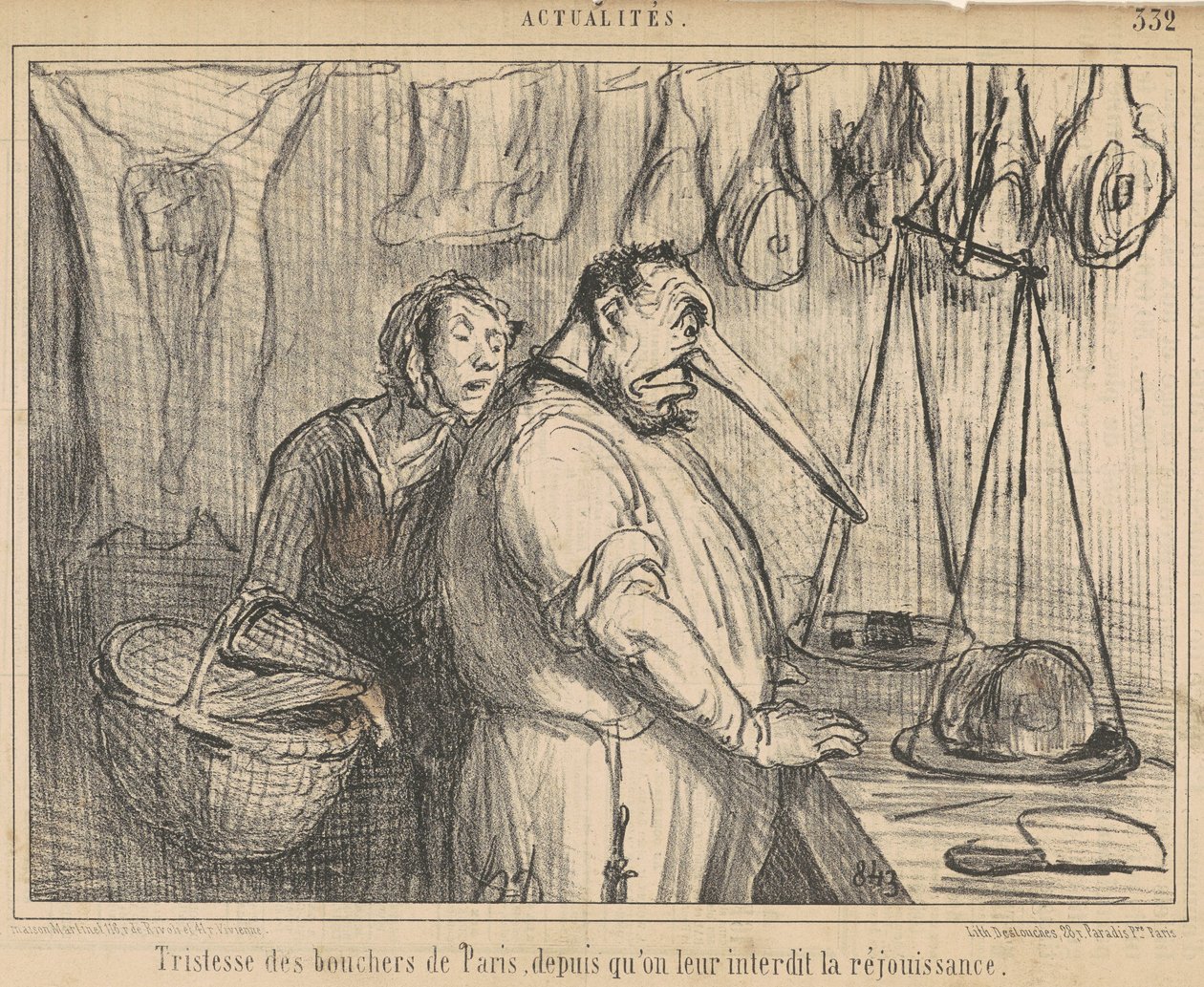 Tristesse des bouchers de Paris... de Honoré Daumier