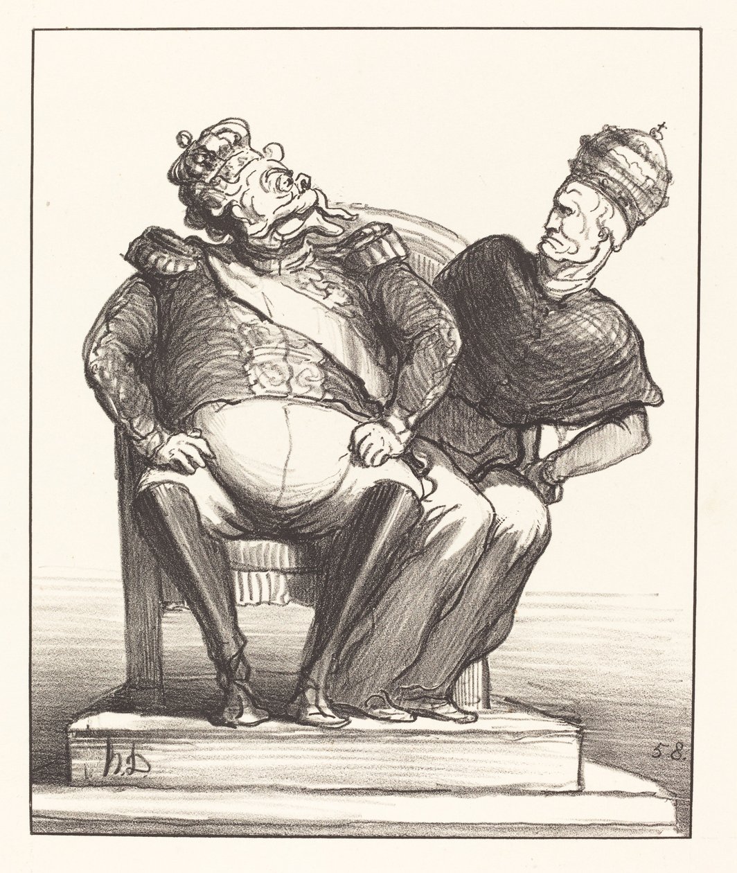 Trop étroit pour deux de Honoré Daumier
