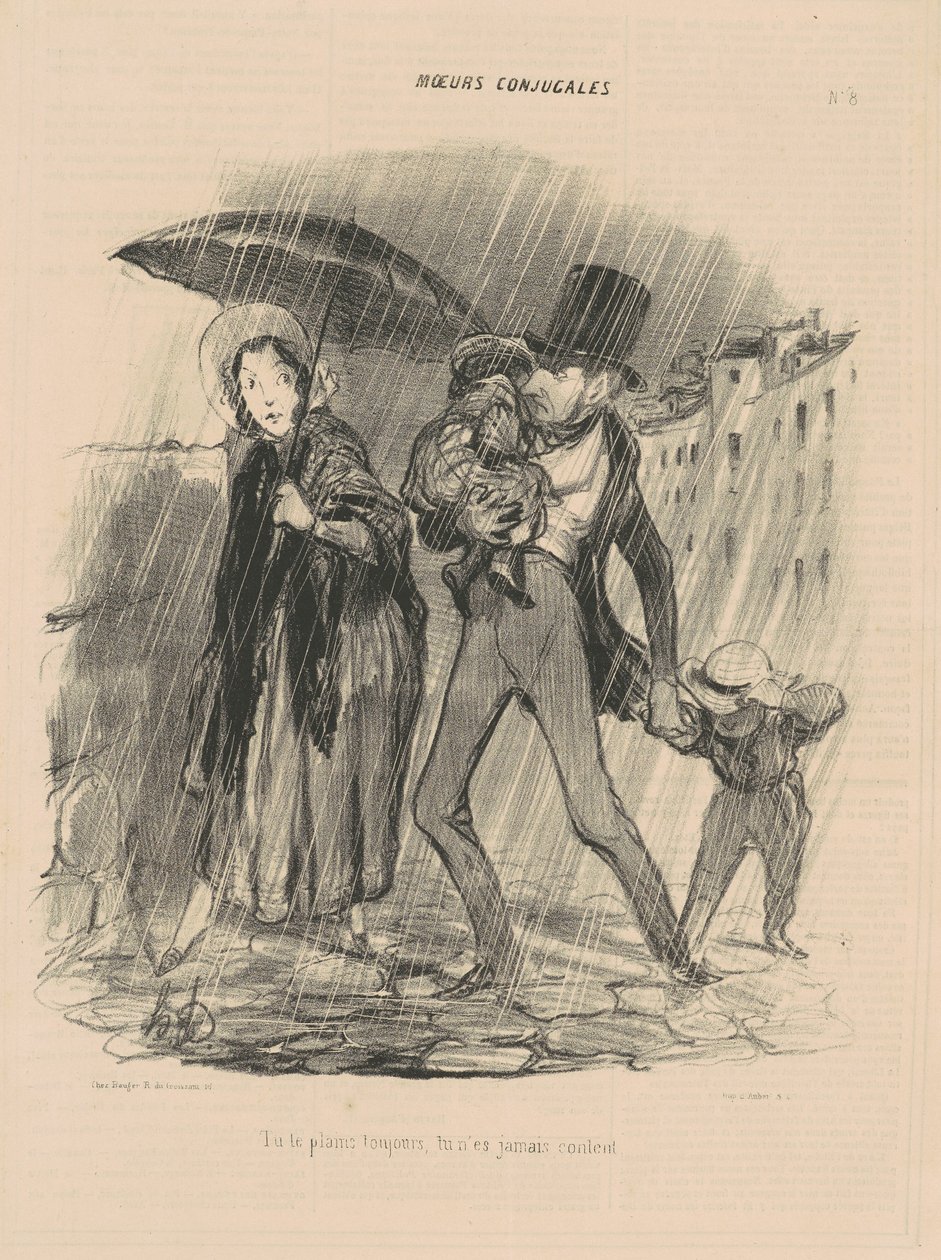 Você sempre reclama, nunca está feliz. de Honoré Daumier
