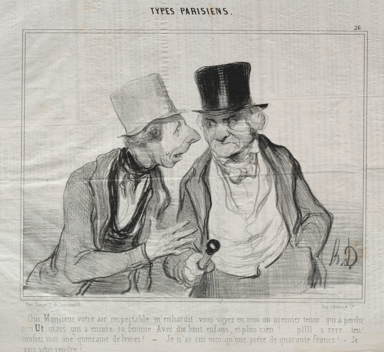 Tipos parisienses, placa 26: Sim, senhor, seu ar respeitável me encoraja... de Honoré Daumier