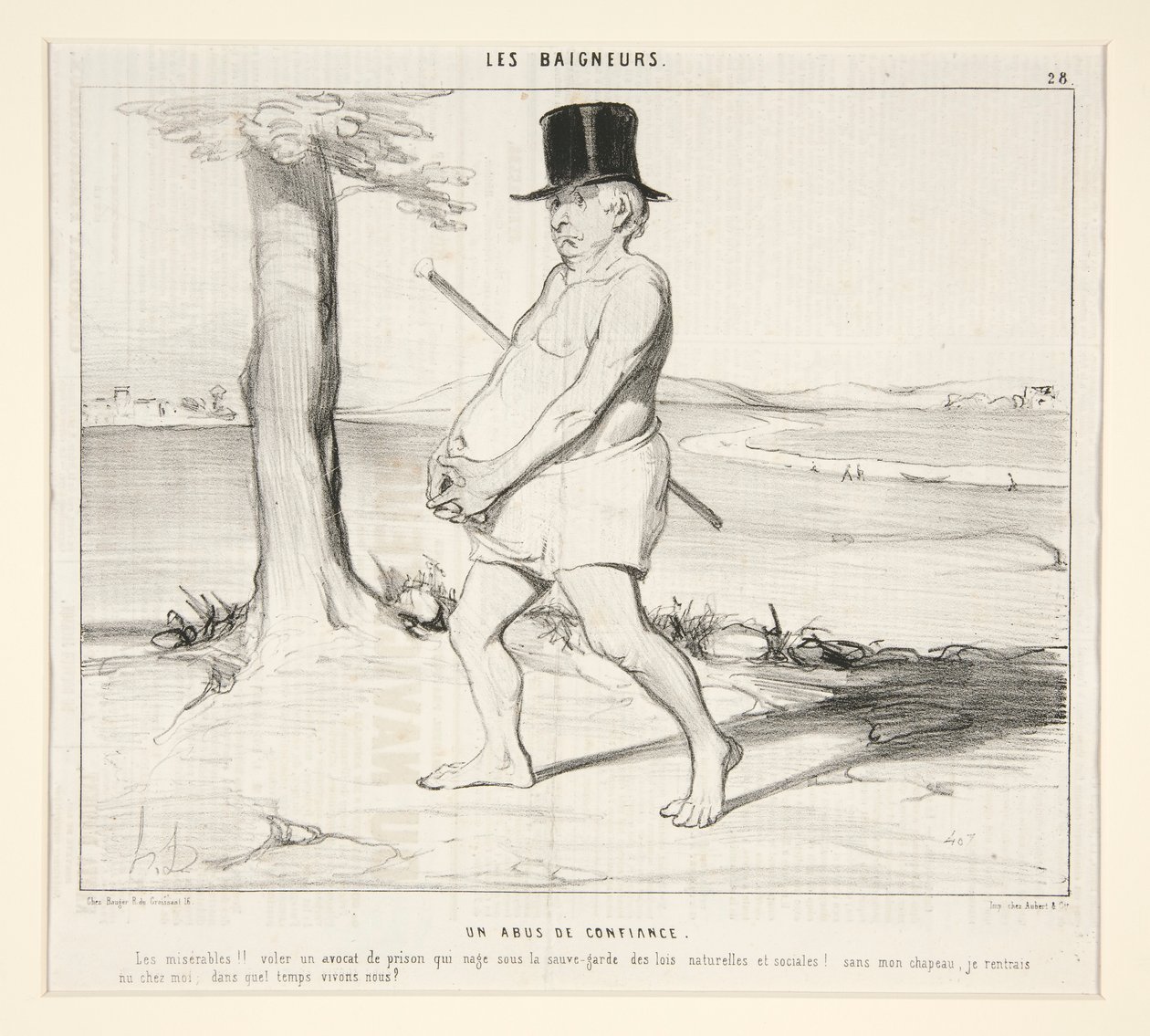Um Abuso de Confiança. Os miseráveis!! roubando um advogado prisional que nada sob a guarda das leis naturais e sociais! de Honoré Daumier