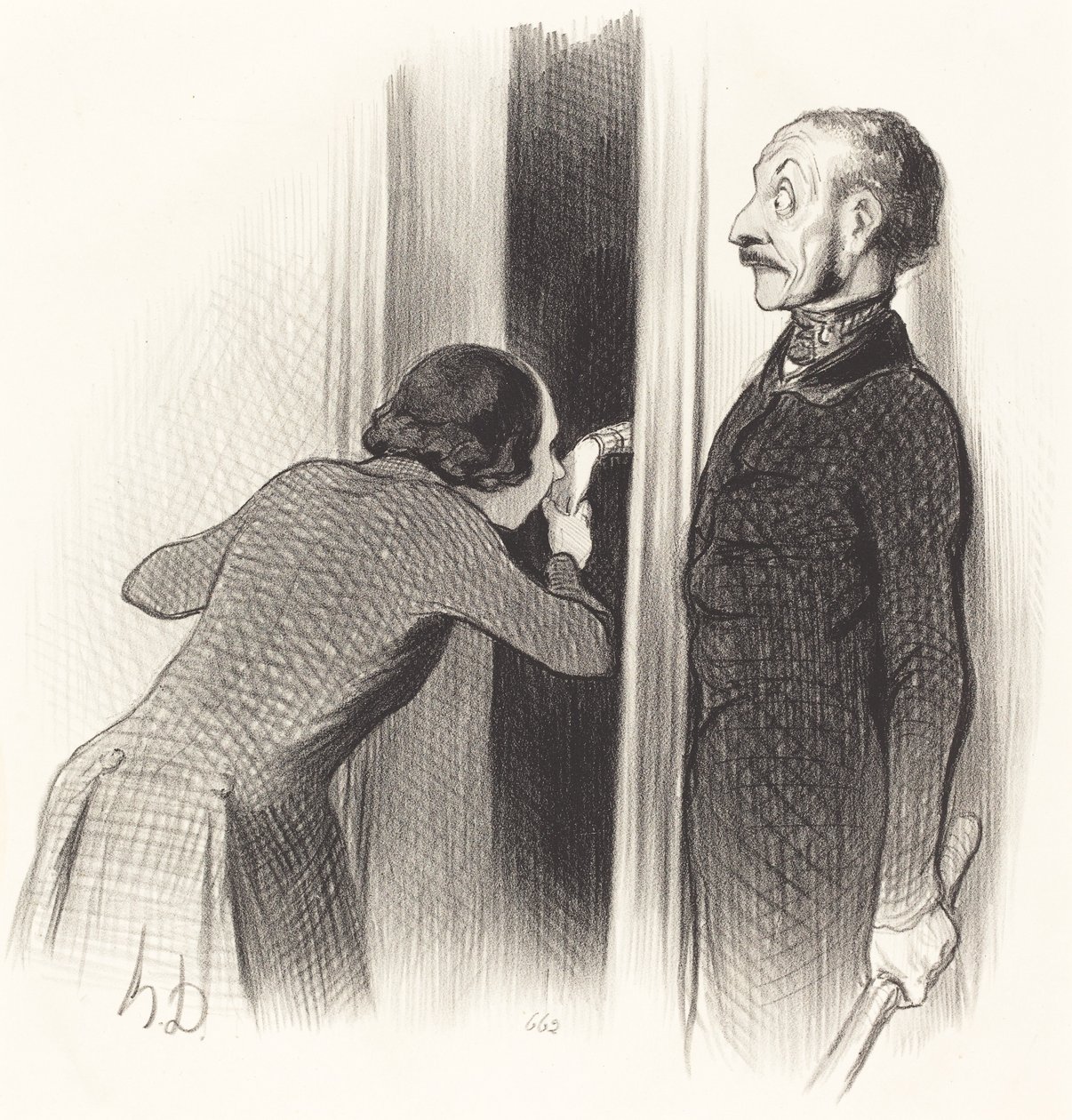 Um amante muito feliz de Honoré Daumier