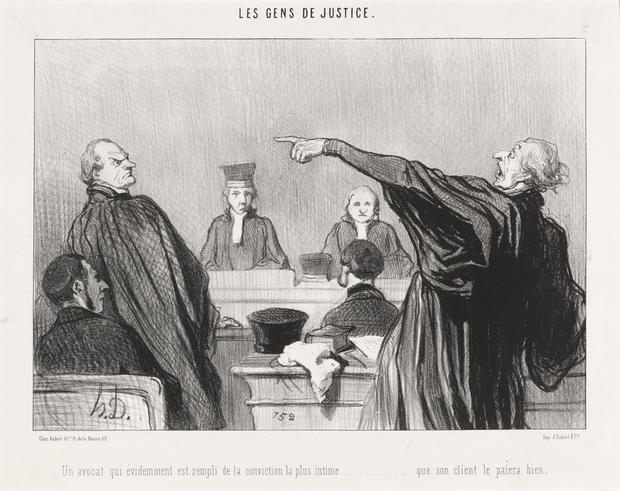 Um advogado que é... cheio de convicções... íntimo... de Honoré Daumier