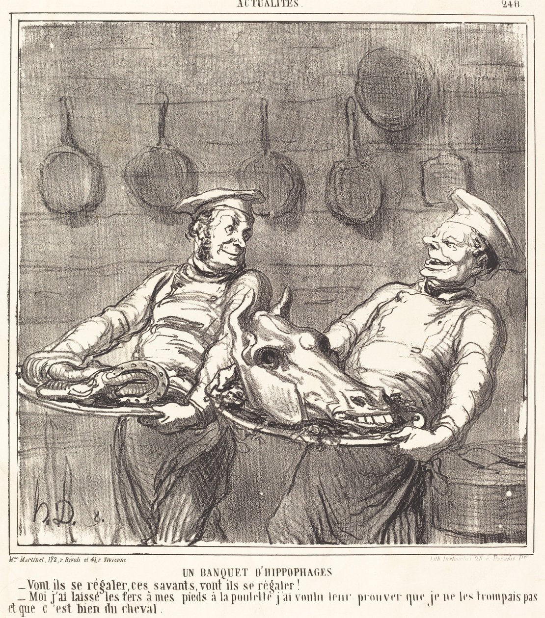 Um banquete de comedores de cavalos de Honoré Daumier