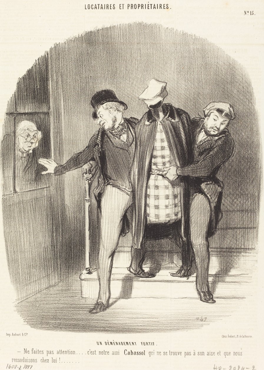 Un Démenagement furtif de Honoré Daumier