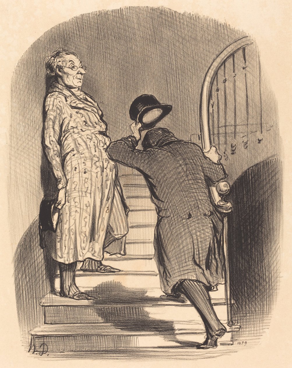 Um inquilino que pague seu termo exatamente de Honoré Daumier