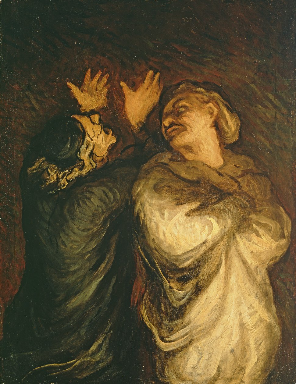 Un Scapin, 1860-62 (óleo no painel embalado) de Honoré Daumier