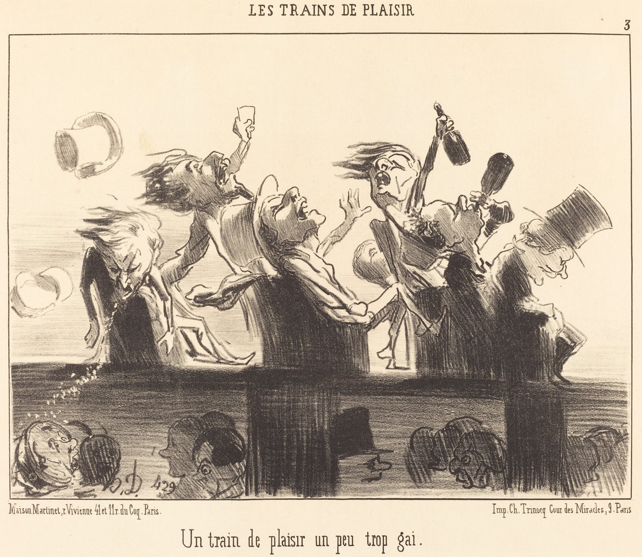 Um Trem do Prazer que é um pouco alegre demais de Honoré Daumier