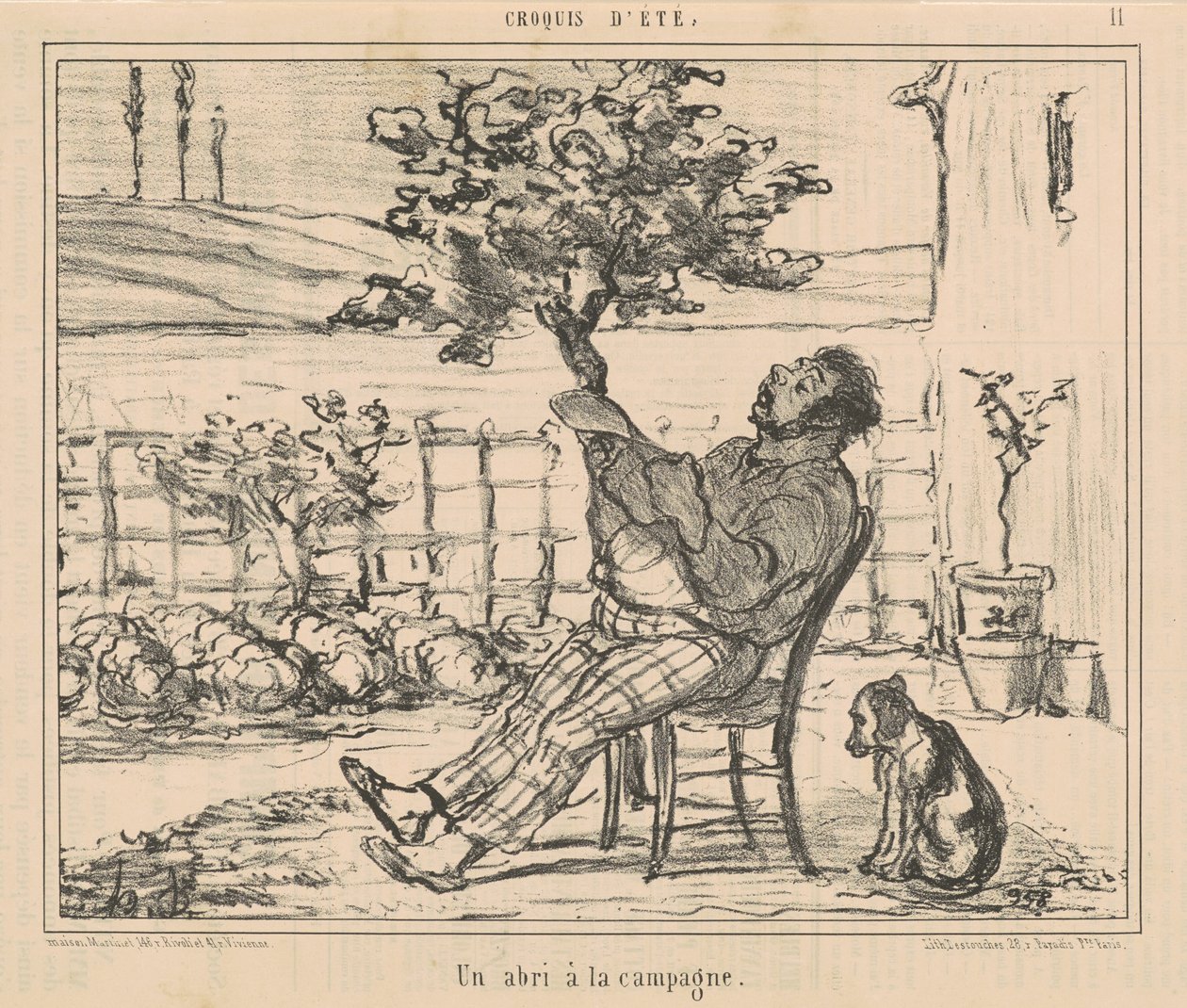 Un abri a la campagne de Honoré Daumier