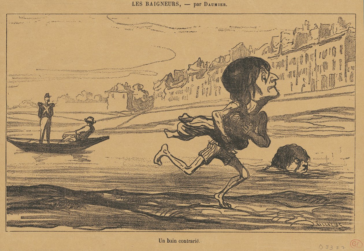 Un bain contrarié de Honoré Daumier