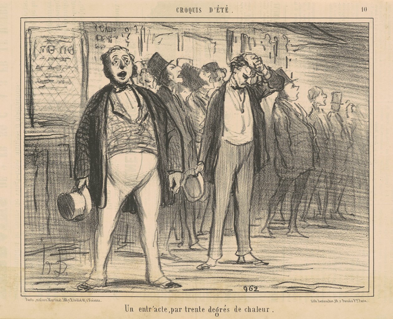 Um intervalo, em trinta graus de calor de Honoré Daumier
