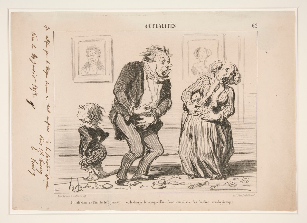 Um interior familiar em 2 de janeiro de Honoré Daumier