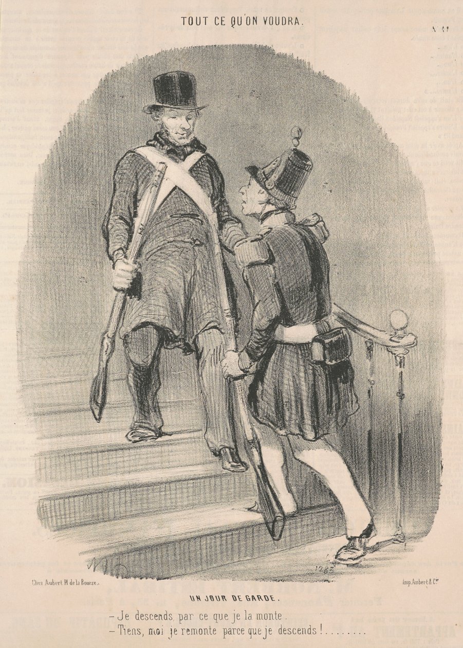 Um dia de cuidado de Honoré Daumier