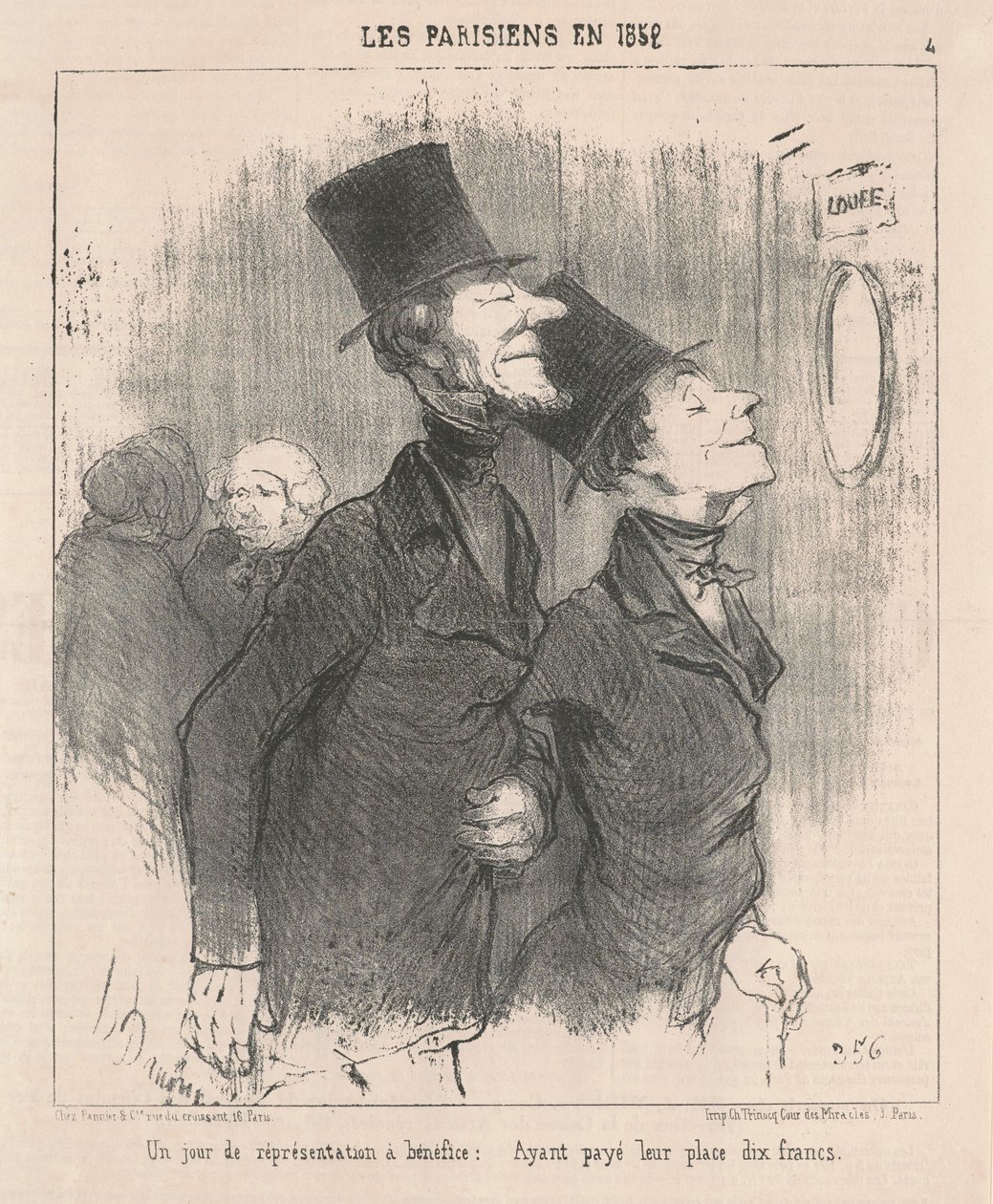 Un jour de représentation a benéfice de Honoré Daumier
