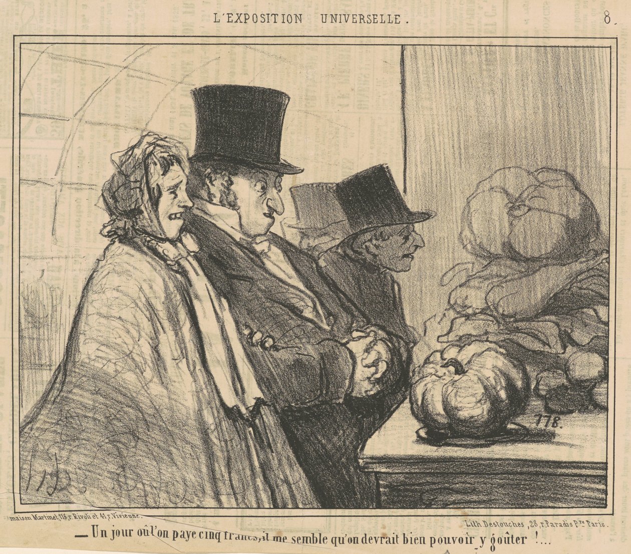 Um dia em que você paga cinco francos de Honoré Daumier