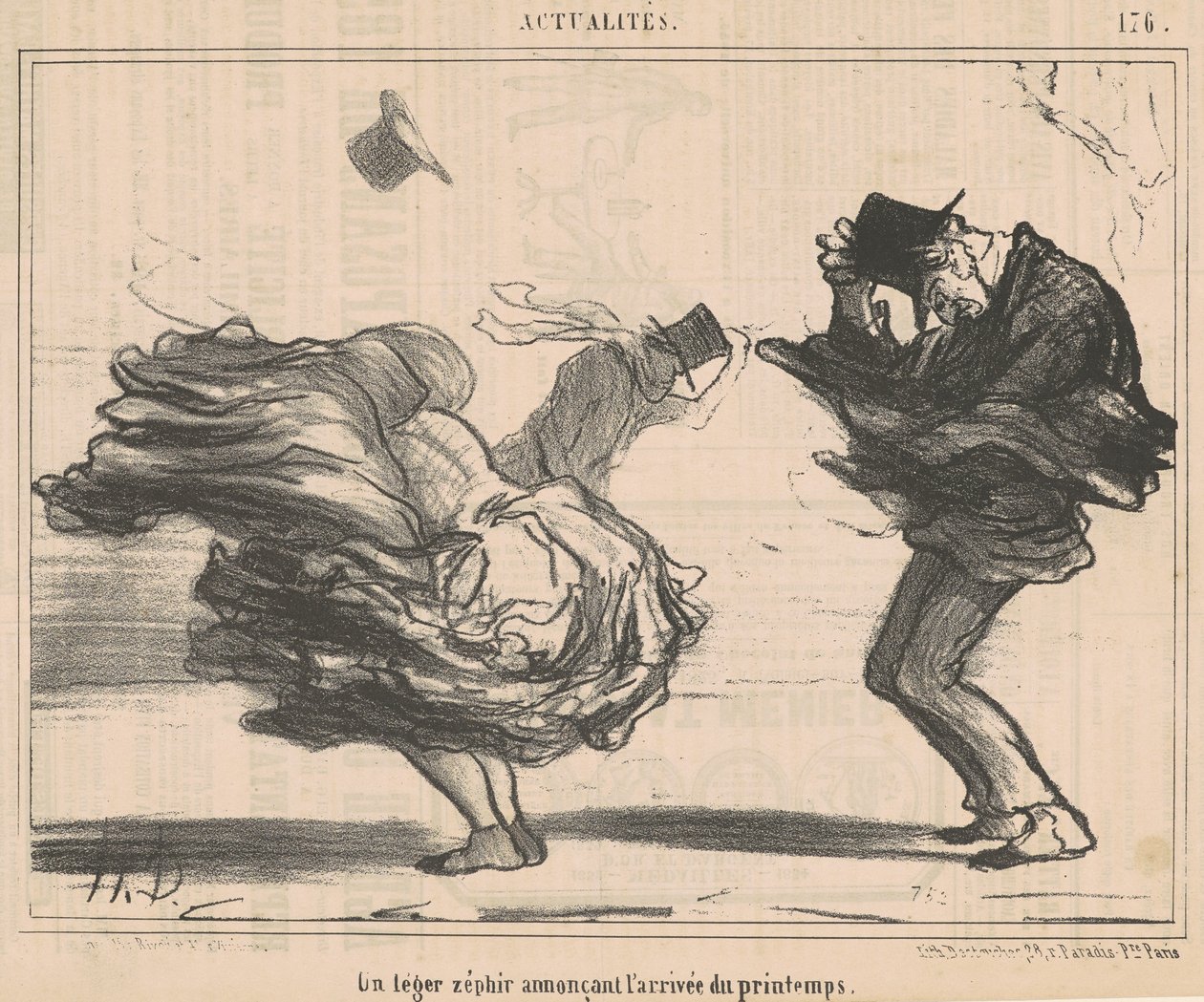 Um zéfiro claro anunciando a chegada da primavera de Honoré Daumier