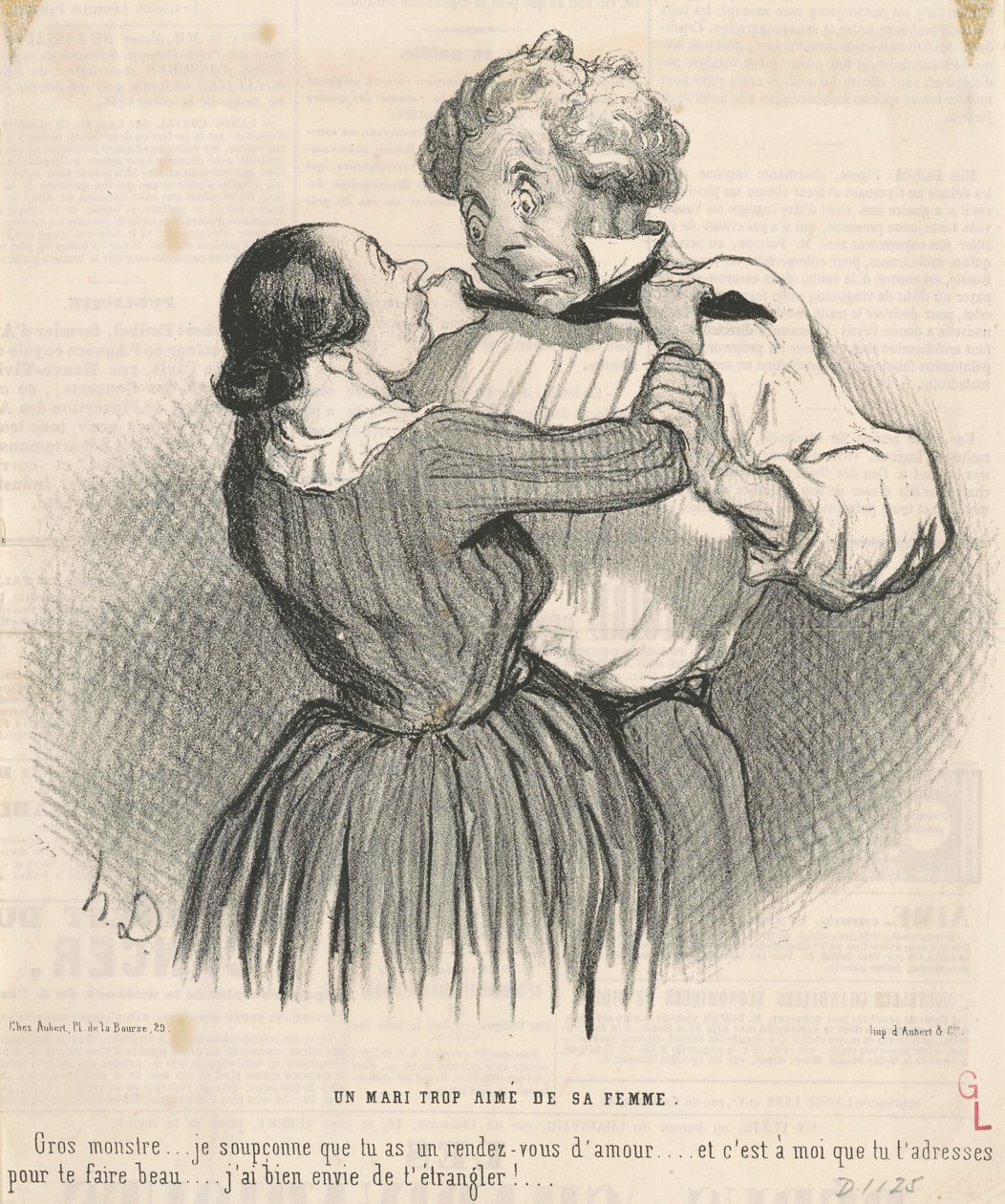 Un mari trop aimé de sa femme de Honoré Daumier