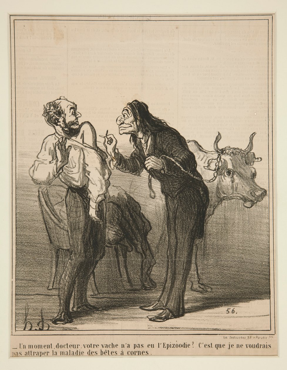 Um momento, doutor, sua vaca n de Honoré Daumier