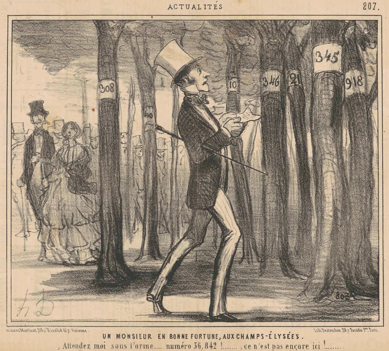 Um cavalheiro com sorte na Champs-Elysées de Honoré Daumier