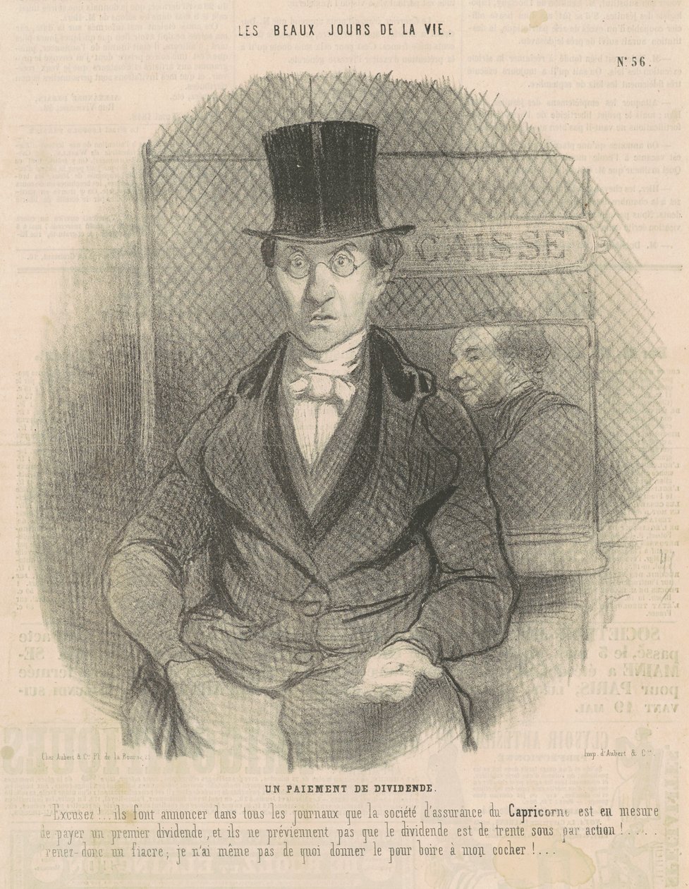 Un pagamento de dividendos de Honoré Daumier
