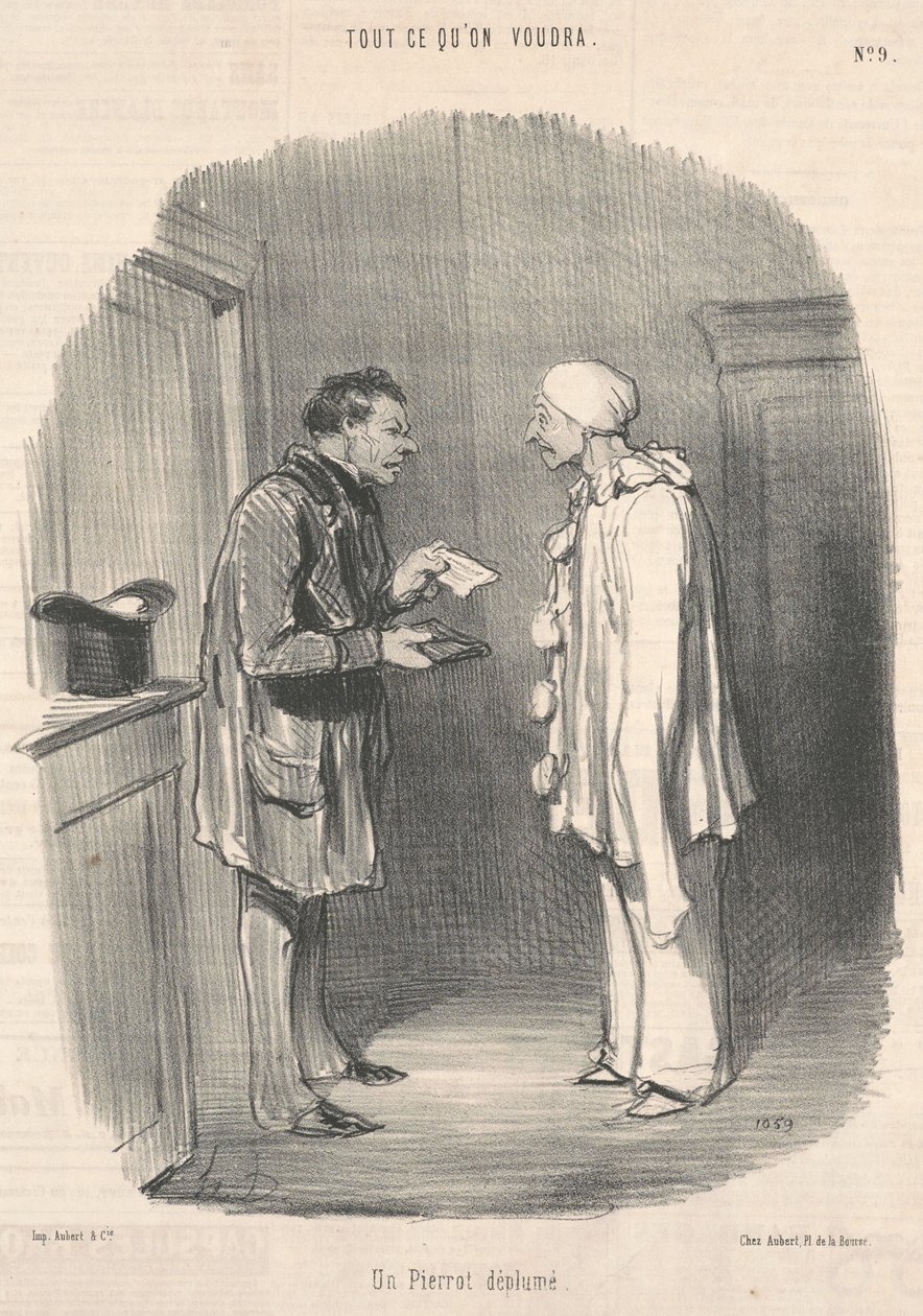 Um Pierrot sem penas de Honoré Daumier