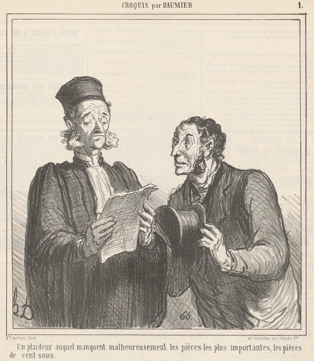 Um litigante que não tem... de Honoré Daumier