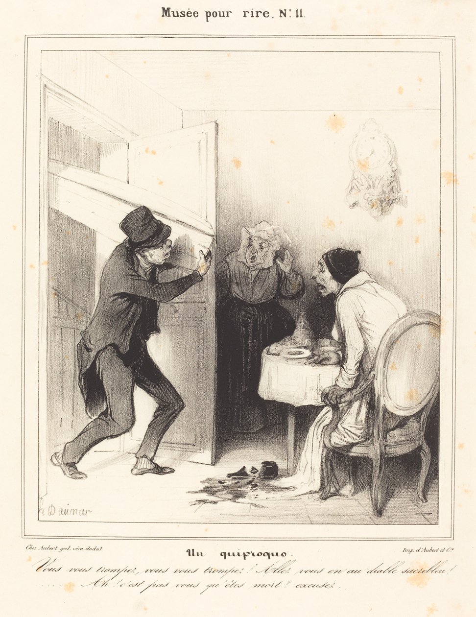 Um mal-entendido - Você está errado... vá... para o inferno... de Honoré Daumier