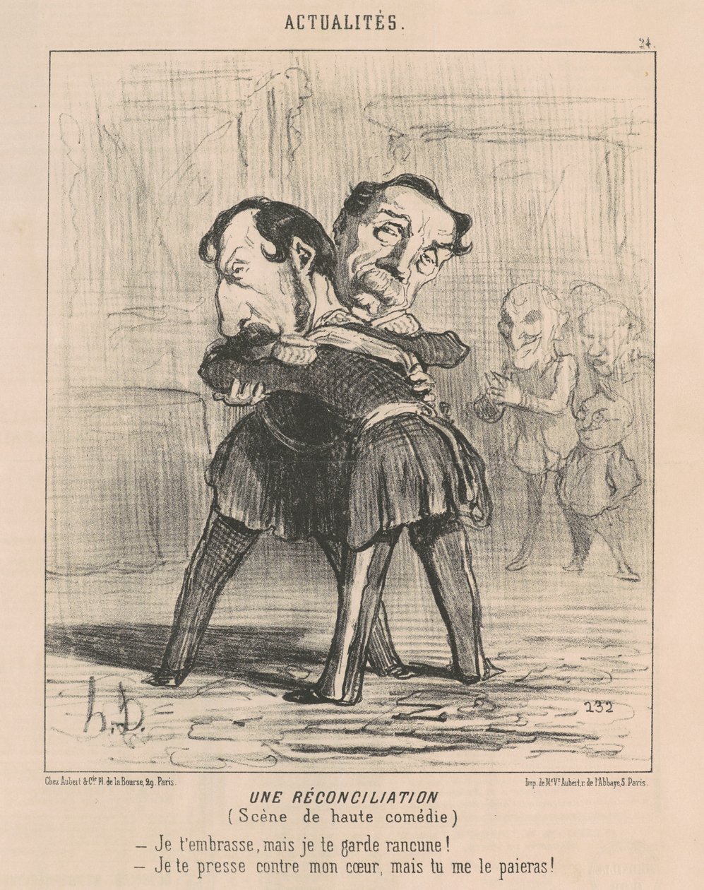 Un réconciliation, scène de haute comédie... de Honoré Daumier