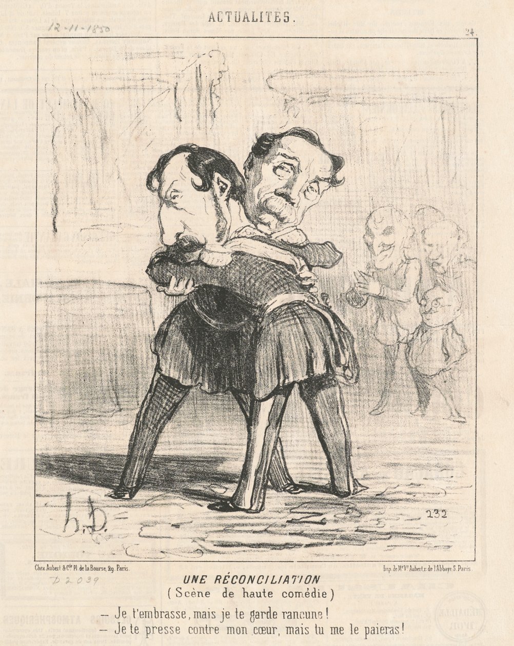 Uma reconciliação, cena de alta comédia... de Honoré Daumier