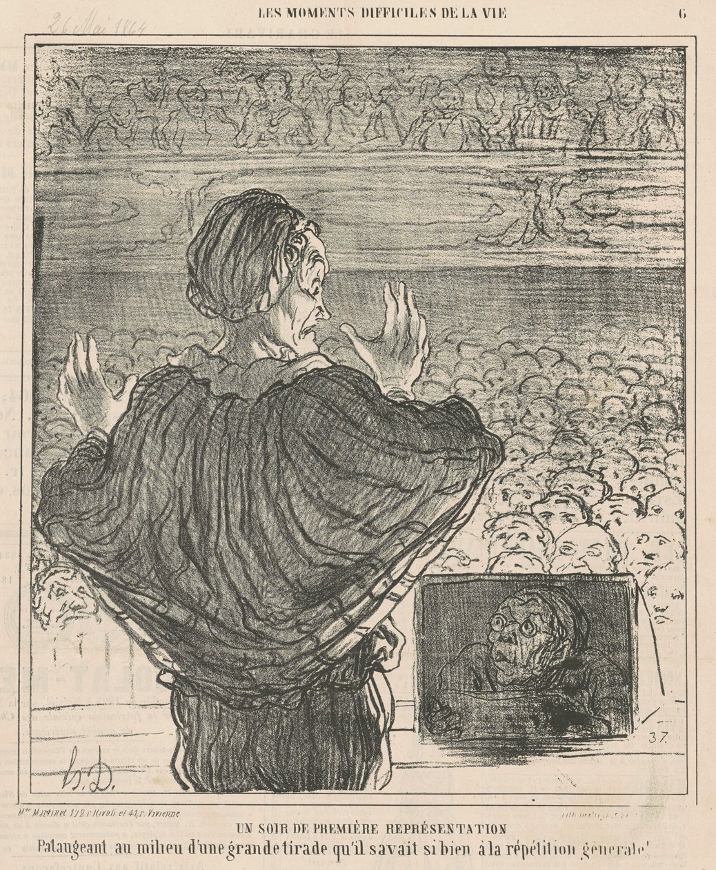 Uma primeira noite de apresentação de Honoré Daumier