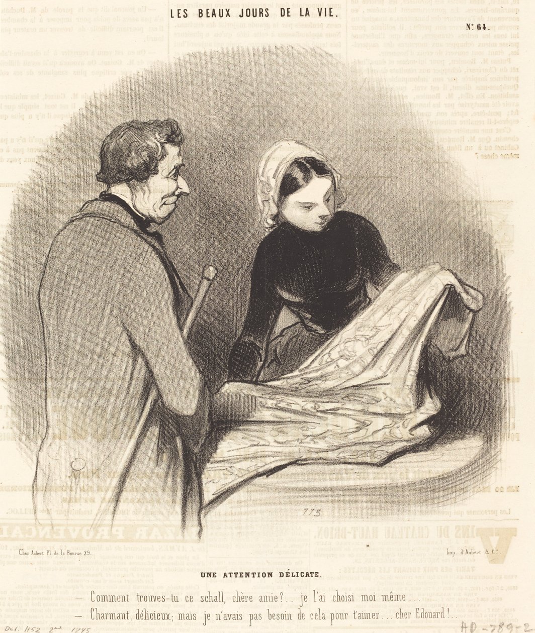 Uma atenção delicada de Honoré Daumier