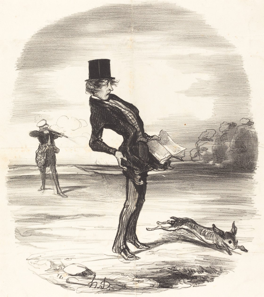 Uma carga deslocada de Honoré Daumier