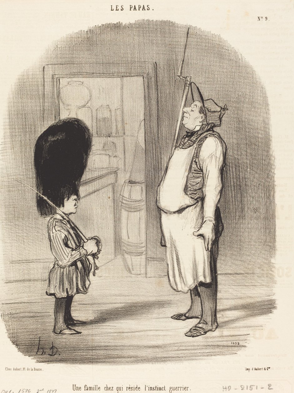 Uma Família onde reside o instinto guerreiro de Honoré Daumier