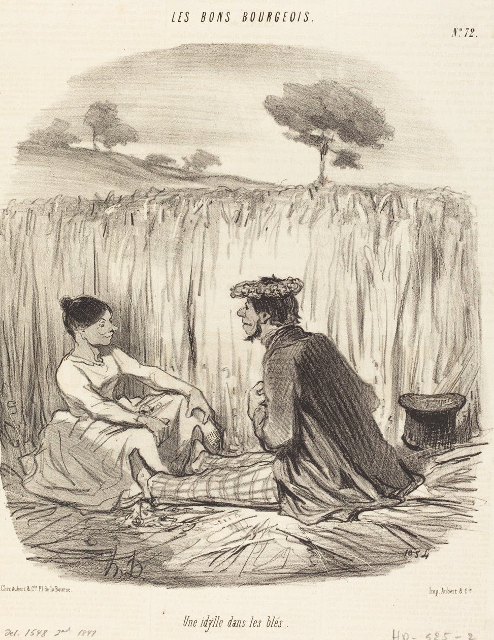 Um idílio no trigo de Honoré Daumier