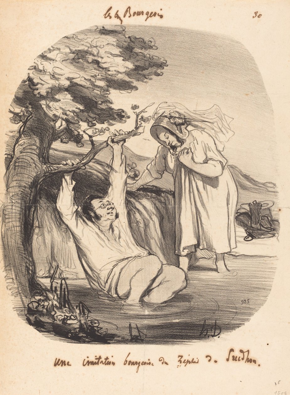 Uma imitação burguesa de Zephir por Prudhon de Honoré Daumier